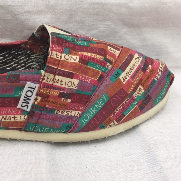 TOMS Colorful Classic Canvas Slip On Flats Size 7 - Picture 4 of 8